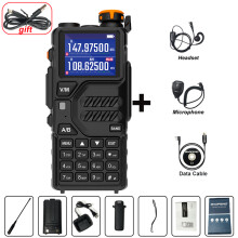 (Headset-Mikrofon-Kabel)UV K5 Plus Walkie-Talkie Tragbares AM/FM-Zweiwege-Funkgerät Amateurfunker
