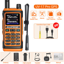 (OR-H-48cm Antenne) UV-17 Pro GPS-Walkie-Talkie mit Flugfunk, FM-Funkgerät mit großer Reichweite, drahtloser
