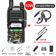 (USB-Stecker-V2 Schwarz 5) UV S22 PRO V2 IP68 Walkie-Talkie Wasserdicht Dualband 136-174/400-520MHz