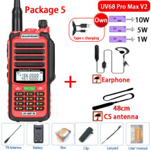 (USB-Stecker V2 Rot 5) 2023 Neues UV-68 Pro MAX Wasserdichtes IP68 Walkie-Talkie mit hoher Sendeleistung,