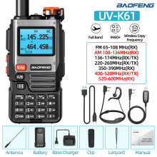 (H-Kabel hinzufügen) UV-K61 Walkie-Talkie, professionelles UHF/VHF-Funkgerät mit Kopierfunktion, Typ-C-Ladegerät,