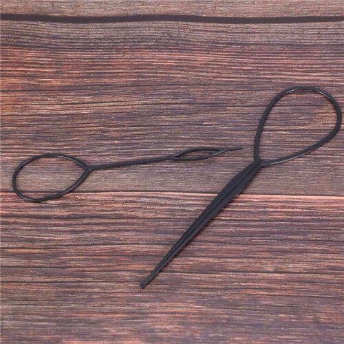 8 X Plastica Flaxen Capelli Dispositivo Nero 2