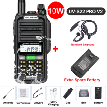 (USB-Stecker-V2 Schwarz 8) UV S22 PRO V2 IP68 Walkie-Talkie Wasserdicht Dualband 136-174/400-520MHz