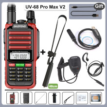 (Rot – Komplettset) UV-68 Pro Max V2 IP68 Wasserdichtes Walkie-Talkie mit 8800-mAh-Akku (Typ C), UHF/VHF-Dualband