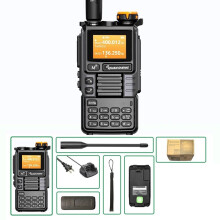 (Grau)UV-K6 Walkie-Talkie 5W Flugfunkgerät Typ C Ladung UHF VHF DTMF FM Scrambler NOAA Funkfrequenz