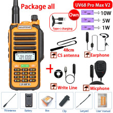 (USB-Stecker V2 Orange) 2023 Neues UV-68 Pro MAX wasserdichtes IP68 Walkie-Talkie mit hoher Sendeleistung,