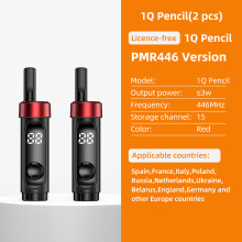 (Rot (PMR)) 2 Stück Mini-Walkie-Talkies, tragbare Zwei-Wege-Funkgeräte mit Kopfhörern und PTT-Funktion