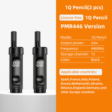 (Schwarz (PMR)) 2 Stück Mini-Walkie-Talkies, tragbare Zwei-Wege-Funkgeräte mit Kopfhörern und PTT-Funktion