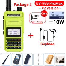 (USB-Stecker V2 Glänzendes Grün 2) UV-999 Pro Max 10W 999CH Walkie-Talkie UV999 Dualband Tragbares CB-Amateurfunkgerät