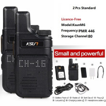(M6 PMR446 2 Stück) KSUT PMR446 Walkie-Talkie 2 Stück Mini-Handfunkgeräte, tragbares Funkgerät-Set