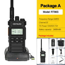 (Paket A) Retevis RT86S Walkie-Talkie, leistungsstarkes Walkie-Talkie mit großer Reichweite, UHF-GRMS-Zweiwegfunkgerät