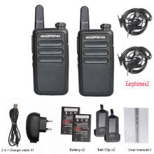 (Kopfhörer hinzufügen) 2 Stück/Set Modische Mini-Walkie-Talkies, 16 Kanäle, Zwei-Wege-Funkgerät, USB,