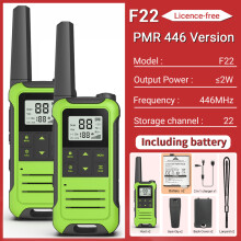 (PMR Add BAT-NG) 2 Stück F22 Walkie-Talkies PMR FRS mit großer Reichweite, Mini-Ladegerät mit Typ-C-Anschluss,