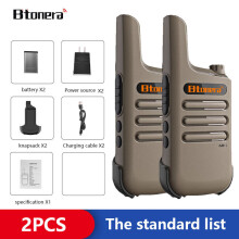 (braun) Mini-Walkie-Talkies, 2 Stück, PMR 446 FRS, tragbare Zweiweg-Funkgeräte