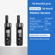 (Grau (FRS)) 2 Stück Mini-Walkie-Talkies, tragbare Zwei-Wege-Funkgeräte mit Kopfhörern und PTT-Funktion