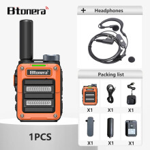 (orange-Kopfhörer) Mini-Walkie-Talkie BTDX 390 Tragbares Zwei-Wege-Funkgerät PMR446 FRS Funkgerät Lang