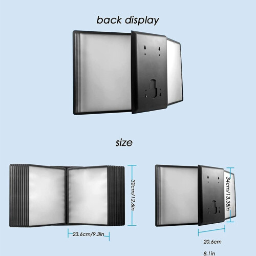 Wall Mounted File Organizer with 20Page DoubleSided A4 Display Panels for Office and Workshop 1