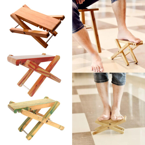Adjustable Solid Wood Guitar Footstool with NonSlip Support, Foldable Design and 3 Height Levels 1