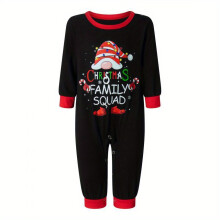 (6-9 Months) Passender Familien-Weihnachtspyjama – Langarmoberteil mit Buchstaben-Weihnachtsmann-Aufdruck, karierte Hose oder Strampler,