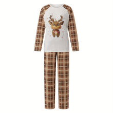 (S Light Brown Mom) Eltern-Outfit, Einteiler für Deal 2025, Weihnachts-Unisex-Set, niedliche, lässige, langärmlige Hose mit Rentier-Karomuster
