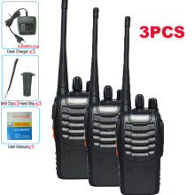 (USB-Stecker – 3 Stück) 3 Stück Walkie-Talkies, professionelle Funkgeräte BF-888S, 16 Kanäle, Handfunkgeräte