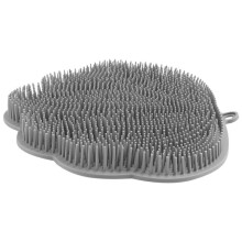 Wall-Mounted Hands-Free Back and Foot Scrubber with Suction Cups - Deep Clean and Exfoliate in the Shower Grey