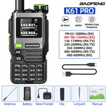 (K61 PRO)K61 PRO Funkgerät für Flugfunk, Mehrband-Funkfunktion, Frequenzkopie, DTMF, NOAA-Upgrade, UV-5R