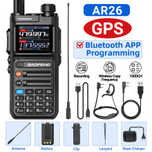 (H-771-Kabel hinzufügen) AR 26 GPS-Walkie-Talkie 10W große Reichweite, Smartphone-App, Bluetooth-Programmierung,