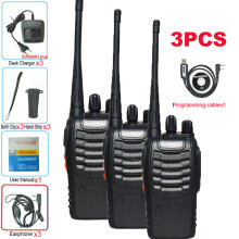 (3 Stück zusätzlich möglich) 3 Stück Walkie-Talkies, professionelle Funkgeräte BF-888S, 16 Kanäle, Handfunkgeräte