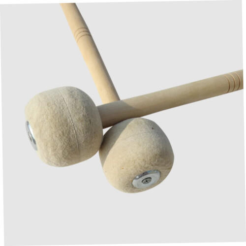 Snare Drum Felt Mallet with Maple Handle and Replacement Head for Traditional Percussion Sound 2