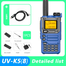 (1 Stück Kabel) Walkie-Talkie UV-K5(8) 50–600 MHz Flugfunkempfang, Mehrband 136–600 MHz Senden, DTMF-Verschlüsselung