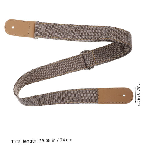 Adjustable Cotton and Leather Ukulele Shoulder Strap with Comfortable Padding and Metal Buckle 1