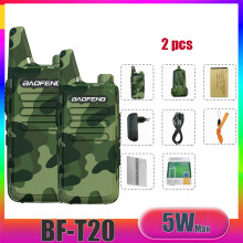 (2 Stück – Tarnmuster) BF-T20 5W Tragbares Mini-Walkie-Talkie mit Typ-C-Ladeanschluss, Tarnmuster, Zwei-Wege-Funkgerät,
