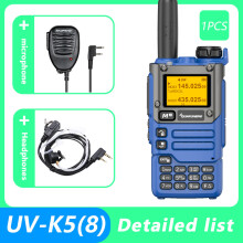 (1 Stück Mikrofon-Ohr-Kabel) Walkie-Talkie UV-K5(8) 50–600 MHz Flugfunkempfang, Mehrband 136–600 MHz