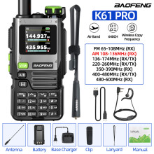 (H-48 cm hinzufügen) K61 PRO Air Band Walkie-Talkie, Mehrband-Funkgerät mit Frequenzkopierfunktion,