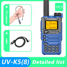 (1 Stück - 771-Kabel) Walkie-Talkie UV-K5(8) 50-600 MHz Flugfunkempfang, Mehrband 136-600 MHz Senden,