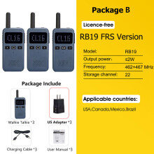 (FRS RB19) Walkie-Talkie Mini Retevis USB Typ C Telefon RB619 PMR 446 Funkgeräte Walkie-Talkies 3er-Pack