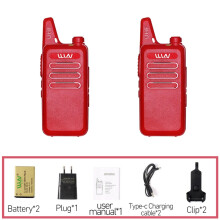 (Rot – 2 Stück) Neues WLN KD-C1 Mini-Handfunkgerät, tragbar, UHF 400–470 MHz, KD-C1T, Amateurfunkgerät