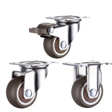 2 Inch Rubber Furniture Caster Wheels with Dual Brake and Ball Bearing Swivel for Smooth Rolling Mobility