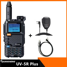 (Mic-Pro)UV-5R PLUS Walkie-Talkie Tri-Power Dualband UHF/VHF Polizeifunk 350-390MHz Zwei-Wege-Funkgerät