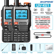 (2xStandard)UV K61 Walkie-Talkie, Mehrband-Funkgerät, 999 Kanäle, USB-C, DTMF, große Reichweite, NOAA