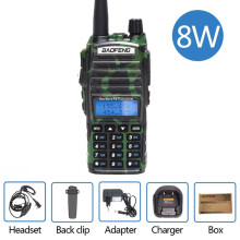 (8W-Camo)UV 82 Walkie-Talkie, echtes 5W/8W Amateurfunkgerät, Dual-PTT, große Reichweite, 2-Wege-FM-Funktion,