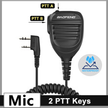 (K-W-2 PTT-Schwarz) UV-18 Pro Max Wasserdichtes Mikrofon-Lautsprecher-Headset mit 2-Pin-K-Anschluss