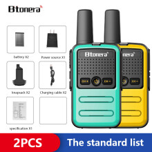 (gelbgrün) Btoera 2 Stück Mini-Walkie-Talkies PMR 446 Tragbare Zwei-Wege-Funkgeräte HT PTT Walkie-Talkies