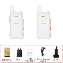 (Weiß – 2 Stück) Neues WLN KD-C1 Mini-Handfunkgerät, tragbar, UHF 400–470 MHz, KD-C1T, Amateurfunkgerät