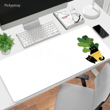 (1000 x 500 x 3 mm – Geometrisch) Mauspad mit Katzen- und Pflanzenmotiv, Gaming-Mauspad, Tastaturunterlage,