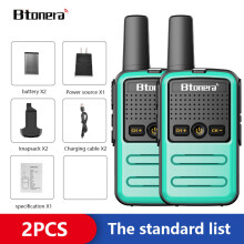 (grün)Btoera 2 Stück Mini-Walkie-Talkies PMR 446 Tragbare Zwei-Wege-Funkgeräte HT PTT Walkie-Talkies