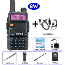 (8W Standard) UV-5R Walkie-Talkie-Zweiwegfunkgerät mit Kommutator für VHF/UHF 136–174 MHz und 400–520