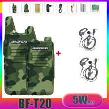 (2PC-Camo-2HD)BF-T20 5W Tragbares Mini-Walkie-Talkie mit Typ-C-Ladeanschluss, Tarnmuster, Zwei-Wege-Funkgerät,