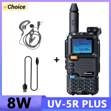 (EU-Typ-C-Headset) UV-5R PLUS Walkie-Talkie 8W 3800mAh 50-600MHz Vollband-Zweiwegfunkgerät mit Verschlüsselung